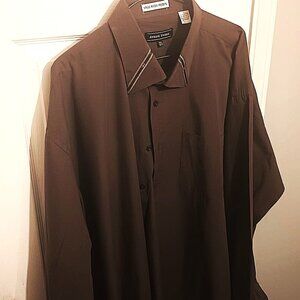 Avanti Uomo Men French Cut Brown  Dress Shirt    19 1/2